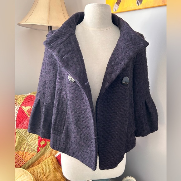 2/30$ ๐๏ธ Cropped purple tweed coat - Picture 5 of 10